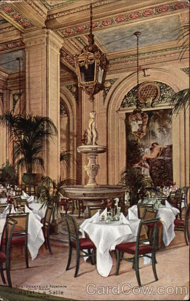 Hotel La Salle - The Donatello Fountain, Palm Room Chicago Illinois