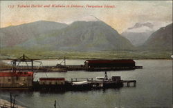 Kahului Harbor and Wailuku in Distance Postcard