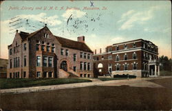 Public Library and Y.M.C.A. Building Muscatine, IA Postcard Postcard