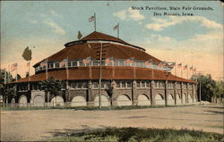 Stock Pavillion, State Fair Grounds Des Moines, IA Postcard Postcard