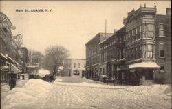 Main Street in Winter Adams, NY Postcard Postcard