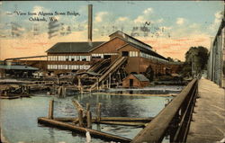 View from Algoma Street Bridge Oshkosh, WI Postcard Postcard