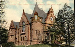 Wellesley Town Hall & Public Library Postcard