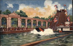 Boat Ride at Fair  - Earl's Court Postcard