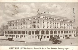 West End Hotel Asbury Park, NJ Postcard Postcard