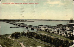 Bird's-eye View Belle Isle Bridge Postcard
