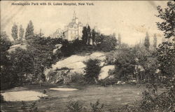 Morningside Park with St. Lukes Hospital Postcard