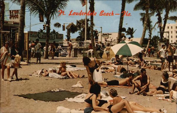 Sun Bathers at the Beach Fort Lauderdale Florida