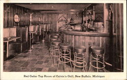 Red Cedar Tap Room of Calvin's Grill, New Buffalo, Michigan Postcard