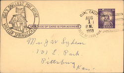 Postcard from USA's Smallest Post Office Postcard