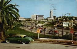 Civic Center from Hollywood Freeway Postcard