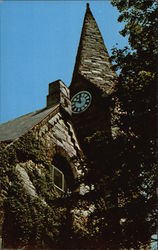 University of Massachusetts - Steeple Clock of Old Chapel Amherst, MA Postcard Postcard