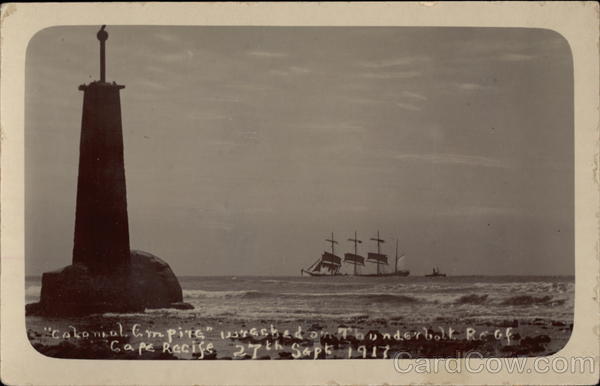 Colonial Empire, Wrecked on Thunderbolt Reef, 27th Sept. 1917 Cape Recife South Africa