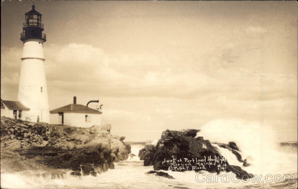 Surf at Portland Head Light Maine