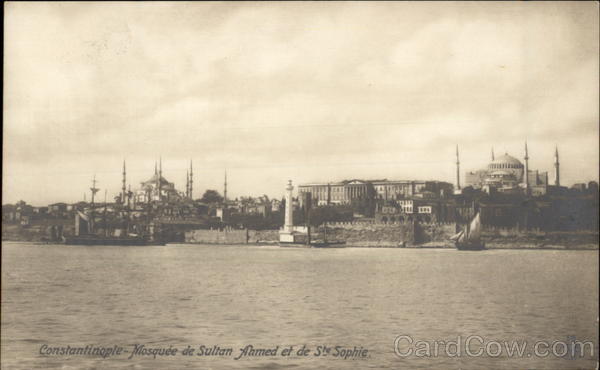 Constantinople - Mosquée de Sultan Ahmed et de Ste Sophie Istanbul Turkey
