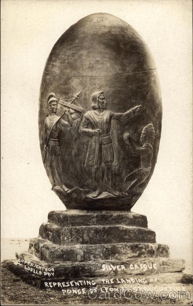 Silver Casque Representing the Landing of Ponce de Leon St. Augustine Florida