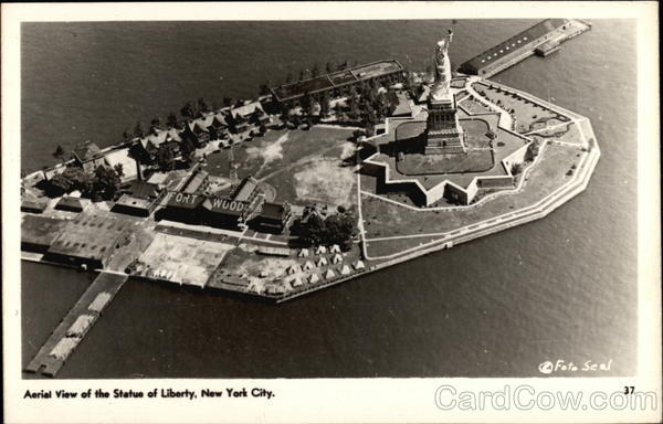 Aerial view of the Statue of Liberty New York