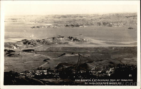San Quentin & Pt. Richmond from Mt. Tamalpais Mill Valley California