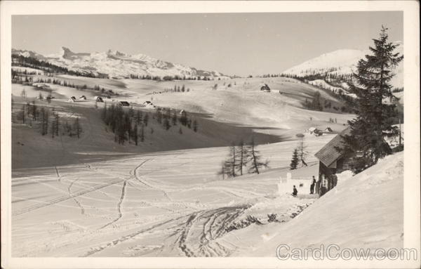 Skiers Tracks on Alps Austria