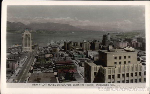 View from Hotel Vancouver, Looking North BC Canada