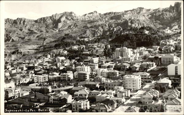 Aerial View of Sopocachi Neighborhood La Paz Bolivia