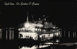 Night View Str. Gordon C. Greene Steamers Postcard Postcard