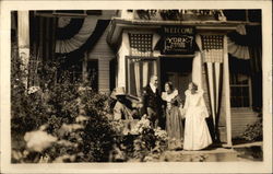 People In Front of Home Postcard