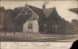 Erie R. R. Depot Wood-Ridge, NJ Postcard Postcard