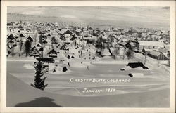 Snowy view of Crested Butte, January 1952 Postcard