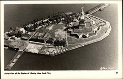 Aerial view of the Statue of Liberty Postcard