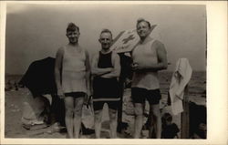 Three Swimmers at Staten Island South Beach New York Postcard Postcard