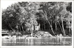 The Beach at Weeks' Cottages, Great Bay Greenland, NH Postcard Postcard