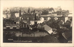 View of River Through Town Prague, Czechoslavakia Eastern Europe Postcard Postcard