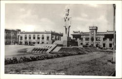 Station and Ramses II Statue Postcard
