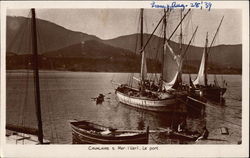 View of Port and Boats Postcard