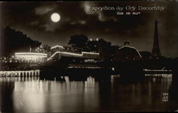 Exposition des Arts Decoratif, Vue de Nuit Paris, France 1925 Exposition des Arts Decoratifs Postcard Postcard