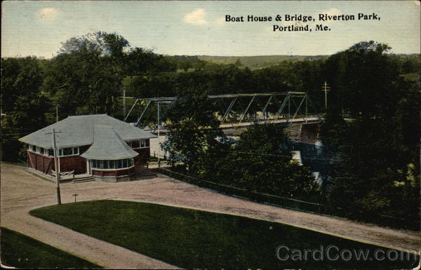 Boat House and Bridge, Riverton Park Portland Maine