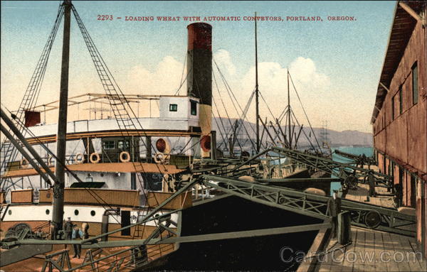 Loading Wheat with automatic conveyors Portland Oregon