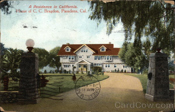 A residence in California, Home of C.C. Bragdon Pasadena