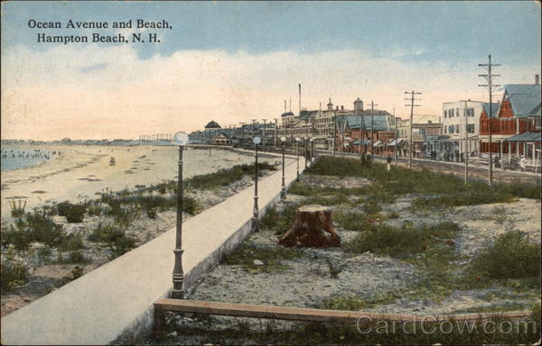 Ocean Avenue and Beach Hampton Beach New Hampshire