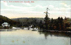 Scene at Baldwin Lake Greenville, MI Postcard Postcard