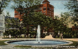 East Grand Circus Park and YMCA Postcard