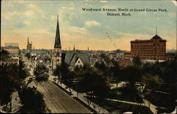 Woodward Avenue, North of Grand Circus Park Postcard