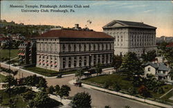 Masonic Temple, Pittsburgh Athletic Club and University Club Postcard