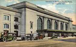 Entrance to Southern Pacific Depot Postcard