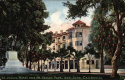 St. James Hotel and St. James Park San Jose, CA Postcard Postcard