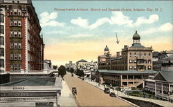 Pennsylvania Avenue, Strand and Seaside Hotels Postcard