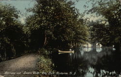 Raceway and "Lovers Walk" City Park Postcard