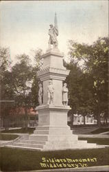 Soldiers Monument Middlebury, VT Postcard Postcard