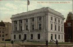 Post Office and Custom House in Burlington, Vermont Postcard